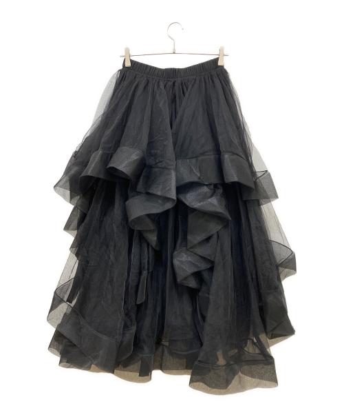 ANDREA & Co.（アンドレア アンド コー）ANDREA & Co. (アンドレア アンド コー) ボリュームフリルチュールスカート ブラック サイズ:Fの古着・服飾アイテム