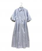 CLANEクラネ）の古着「WAIST DESIGN VOLUME ONEPIECE」｜ブルー