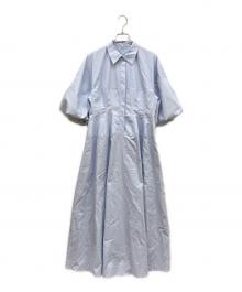 CLANE（クラネ）の古着「WAIST DESIGN VOLUME ONEPIECE」｜ブルー