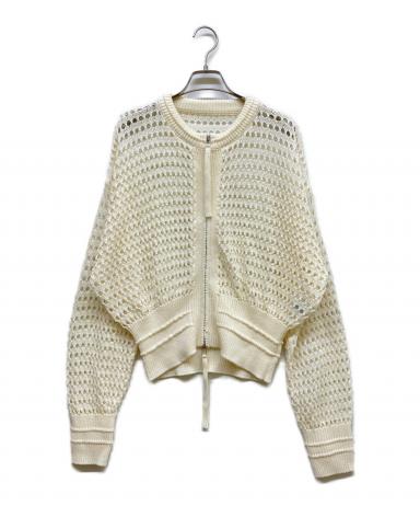 ［良品］ADAM ET ROPE フリンジニットブルゾン アイボリー F 中古・古着通販】Adam et Rope (アダム エ ロペ) メッシュニット