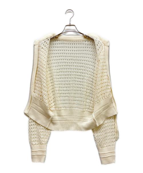 Adam et Rope（アダム エ ロペ）Adam et Rope (アダム エ ロペ) メッシュニットブルゾン アイボリー サイズ:Fの古着・服飾アイテム