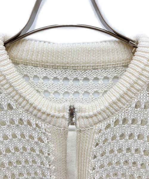 Adam et Rope（アダム エ ロペ）Adam et Rope (アダム エ ロペ) メッシュニットブルゾン アイボリー サイズ:Fの古着・服飾アイテム