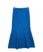 Mame Kurogouchiマメクロゴウチ）の古着「Shirring Jersey Jacquard Flare Skirt」｜ブルー