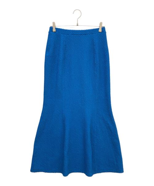 Mame Kurogouchi（マメクロゴウチ）Mame Kurogouchi (マメクロゴウチ) Shirring Jersey Jacquard Flare Skirt ブルー サイズ:3の古着・服飾アイテム