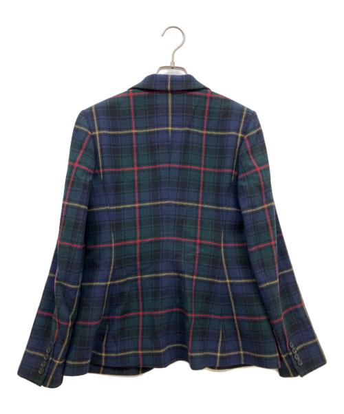 POLO RALPH LAUREN（ポロ・ラルフローレン）POLO RALPH LAUREN (ポロ・ラルフローレン) タータンチェックウールテーラードジャケット グリーン×ネイビー サイズ:SIZE Mの古着・服飾アイテム