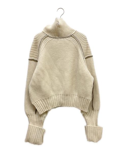 IHNN（イン）IHNN (イン) カラーステッチローゲージタートルネックプルオーバー アイボリー サイズ:SIZE Freeの古着・服飾アイテム