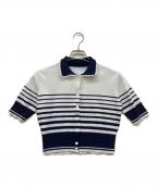 Bibiy.ビビィ）の古着「ROSIE SHIRT KNIT」｜ホワイト×ネイビー