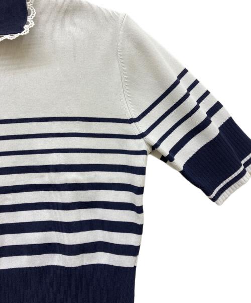 Bibiy.（ビビィ）Bibiy. (ビビィ) ROSIE SHIRT KNIT ホワイト×ネイビー サイズ:SIZE Freeの古着・服飾アイテム
