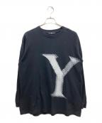Y'sワイズ）の古着「Y's Logo Big T-shirt」｜ブラック