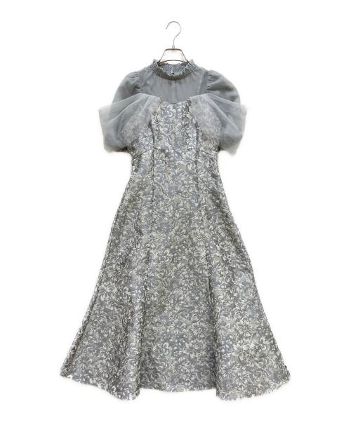 DazzliN（ダズリン）DazzliN (ダズリン) シアーベールジャカードワンピース グレー サイズ:S 未使用品の古着・服飾アイテム