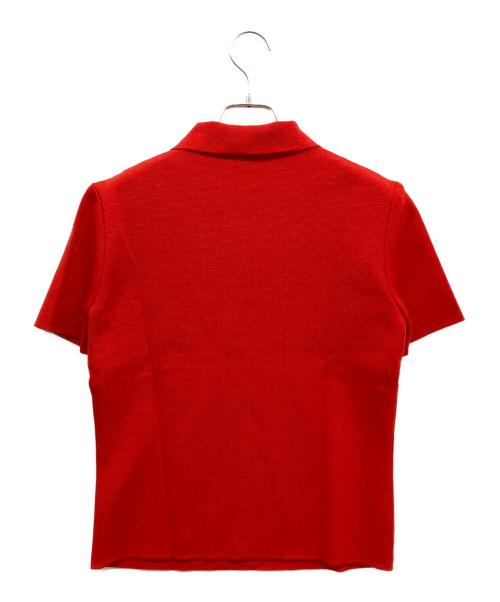 CELINE（セリーヌ）CELINE (セリーヌ) ニットポロシャツ レッド サイズ:38の古着・服飾アイテム