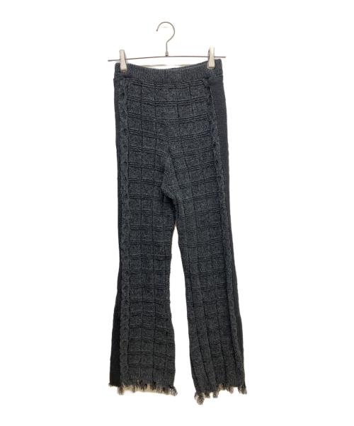 MAISON SPECIAL（メゾンスペシャル）MAISON SPECIAL (メゾンスペシャル) Kable Knitting Border Pants グレー サイズ:SIZE 36の古着・服飾アイテム