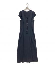 MAISON SPECIAL（メゾンスペシャル）の古着「Henry Neck Layered Cut And Sew Dress」｜ブラック
