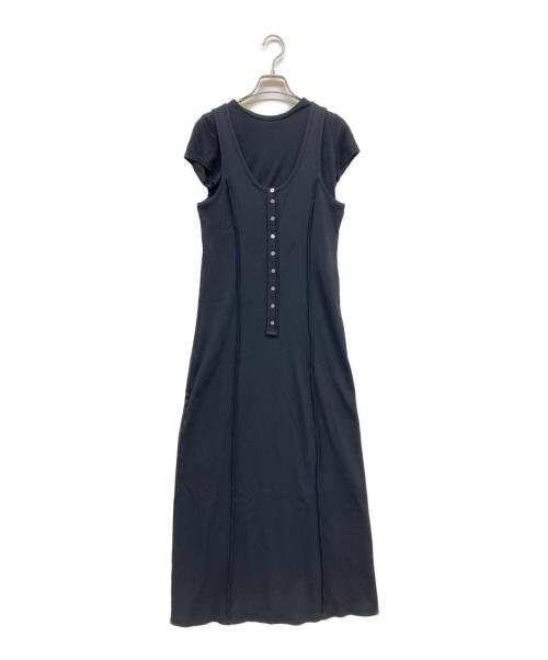 MAISON SPECIAL（メゾンスペシャル）MAISON SPECIAL (メゾンスペシャル) Henry Neck Layered Cut And Sew Dress ブラック サイズ:SIZE 38の古着・服飾アイテム