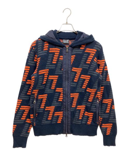 EA7（イーエーセブン）EA7 (イーエーセブン) ニットパーカー ネイビー サイズ:Mの古着・服飾アイテム