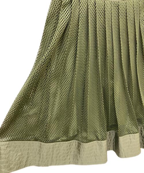 DOUBLE STANDARD CLOTHING（ダブルスタンダードクロージング）DOUBLE STANDARD CLOTHING (ダブルスタンダードクロージング) ESSENTIAL メッシュプリーツスカート オリーブ サイズ:38の古着・服飾アイテム