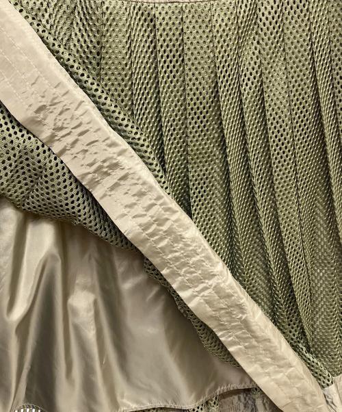 DOUBLE STANDARD CLOTHING（ダブルスタンダードクロージング）DOUBLE STANDARD CLOTHING (ダブルスタンダードクロージング) ESSENTIAL メッシュプリーツスカート オリーブ サイズ:38の古着・服飾アイテム