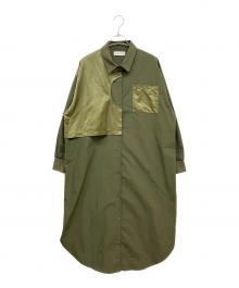 SUM1 STYLE（スミスタイル）の古着「切替ロングシャツワンピース」｜オリーブ