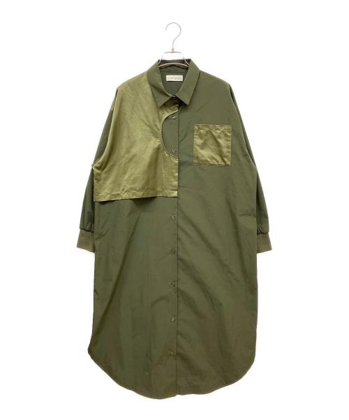 SUM1 STYLE（スミスタイル）SUM1 STYLE (スミスタイル) 切替ロングシャツワンピース オリーブ サイズ:Fの古着・服飾アイテム