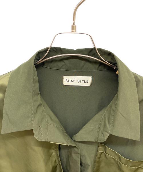 SUM1 STYLE（スミスタイル）SUM1 STYLE (スミスタイル) 切替ロングシャツワンピース オリーブ サイズ:Fの古着・服飾アイテム