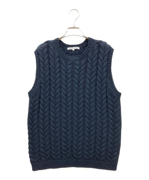23区（ニジュウサンク）23区 (ニジュウサンク) ケーブル ニットベスト ネイビー サイズ:38の古着・服飾アイテム