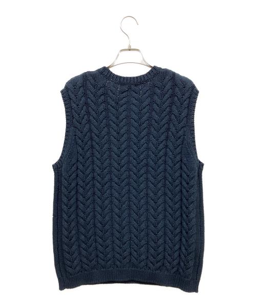 23区（ニジュウサンク）23区 (ニジュウサンク) ケーブル ニットベスト ネイビー サイズ:38の古着・服飾アイテム