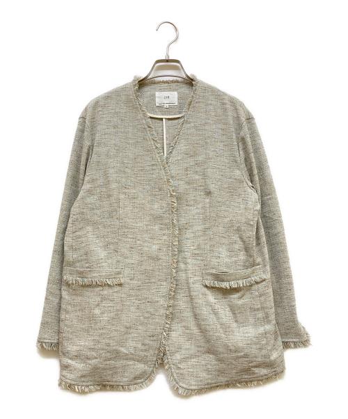 23区（ニジュウサンク）23区 (ニジュウサンク) リネンライクブッチャー フリンジノーカラージャケット オリーブ サイズ:SIZE Mの古着・服飾アイテム