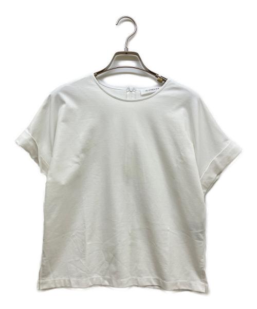 M-PREMIER（エムプルミエ）M-PREMIER (エムプルミエ) ポンチロールアップスリーブ半袖カットソー ホワイト サイズ:SIZE 34の古着・服飾アイテム
