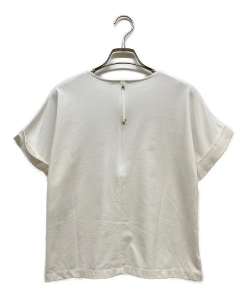 M-PREMIER（エムプルミエ）M-PREMIER (エムプルミエ) ポンチロールアップスリーブ半袖カットソー ホワイト サイズ:SIZE 34の古着・服飾アイテム