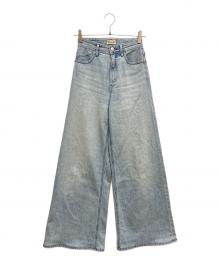 YANUK（ヤヌーク）の古着「ワイドフレア デニムパンツ」｜インディゴ