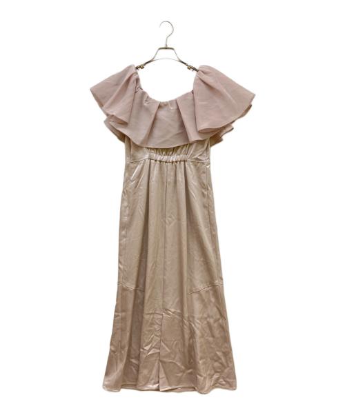 FRAY ID（フレイ アイディー）FRAY ID (フレイ アイディー) アシメラッフルサテンドレス ピンク サイズ:SIZE Mの古着・服飾アイテム