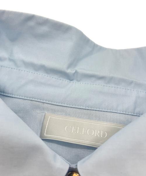 CELFORD（セルフォード）CELFORD (セルフォード) メタルボタンタックシャツワンピース スカイブルー サイズ:SIZE Mの古着・服飾アイテム