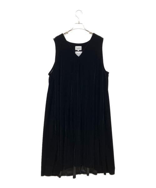 foufou（フーフー）foufou (フーフー) ノースリーブベロアワンピース ブラックの古着・服飾アイテム
