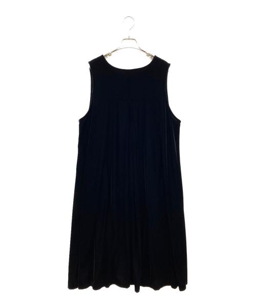 foufou（フーフー）foufou (フーフー) ノースリーブベロアワンピース ブラックの古着・服飾アイテム