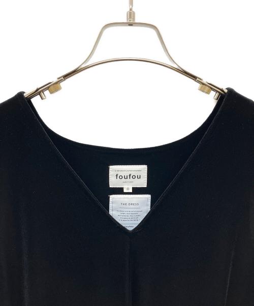 foufou（フーフー）foufou (フーフー) ノースリーブベロアワンピース ブラックの古着・服飾アイテム