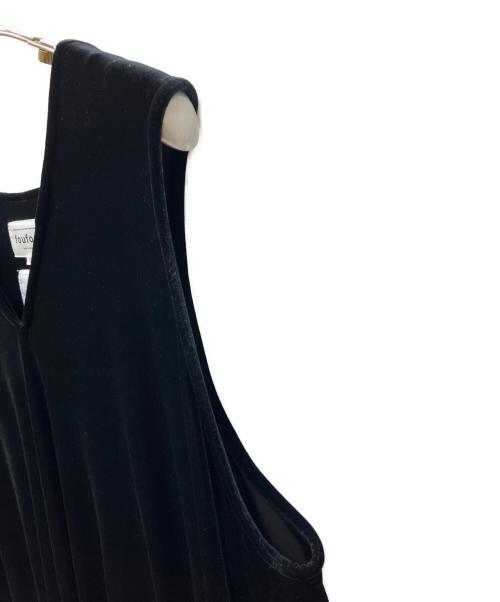 foufou（フーフー）foufou (フーフー) ノースリーブベロアワンピース ブラックの古着・服飾アイテム