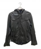 5351 pour les hommes5351プールオム）の古着「シープレザーフーデッドジャケット」｜ブラック