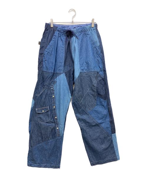 rebear by johnbull（リベアバイジョンブル）rebear by johnbull (リベアバイジョンブル) パッチワークイージーパンツ インディゴ サイズ:SIZE Lの古着・服飾アイテム