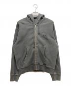 stussyステューシー）の古着「ZIP HOODIE PIGMENT DYED」｜グレー