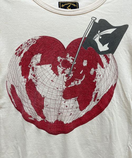 Vivienne Westwood ANGLOMANIA（ヴィヴィアンウエストウッドアングロマニア）Vivienne Westwood ANGLOMANIA (ヴィヴィアンウエストウッドアングロマニア) ハートワールドプリントTシャツ ピンク サイズ:XSの古着・服飾アイテム