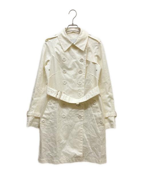 Aquascutum（アクアスキュータム）Aquascutum (アクアスキュータム) リネントレンチコート ホワイト サイズ:6の古着・服飾アイテム