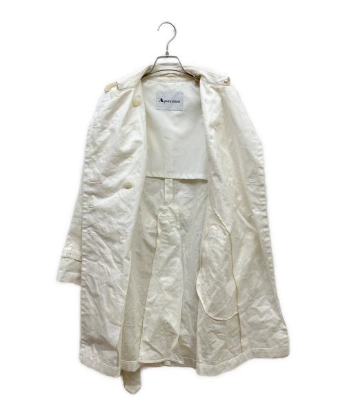 Aquascutum（アクアスキュータム）Aquascutum (アクアスキュータム) リネントレンチコート ホワイト サイズ:6の古着・服飾アイテム