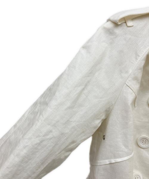 Aquascutum（アクアスキュータム）Aquascutum (アクアスキュータム) リネントレンチコート ホワイト サイズ:6の古着・服飾アイテム