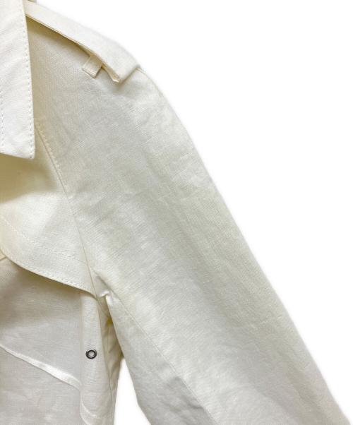 Aquascutum（アクアスキュータム）Aquascutum (アクアスキュータム) リネントレンチコート ホワイト サイズ:6の古着・服飾アイテム