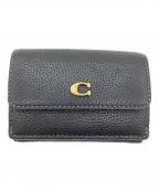 COACHコーチ）の古着「ミニ トライフォールド ウォレット」｜ブラック