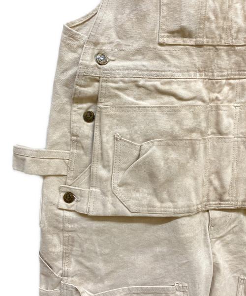 BEN DAVIS（ベンデイビス）BEN DAVIS (ベンデイビス) ダブルニー ダック オーバーオール ホワイト サイズ:36の古着・服飾アイテム