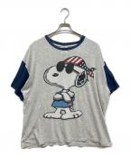 PEANUTSピーナッツ）の古着「キャラクターTシャツ」｜ライトグレー