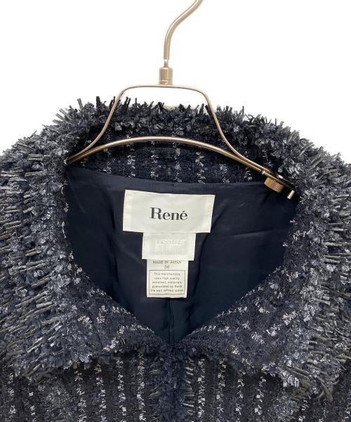 Rene（ルネ）Rene (ルネ) ツイードセットアップスーツ ブラック サイズ:36の古着・服飾アイテム