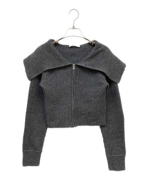 CELFORD（セルフォード）CELFORD (セルフォード) ジップパールカーディガン グレー サイズ:Fの古着・服飾アイテム