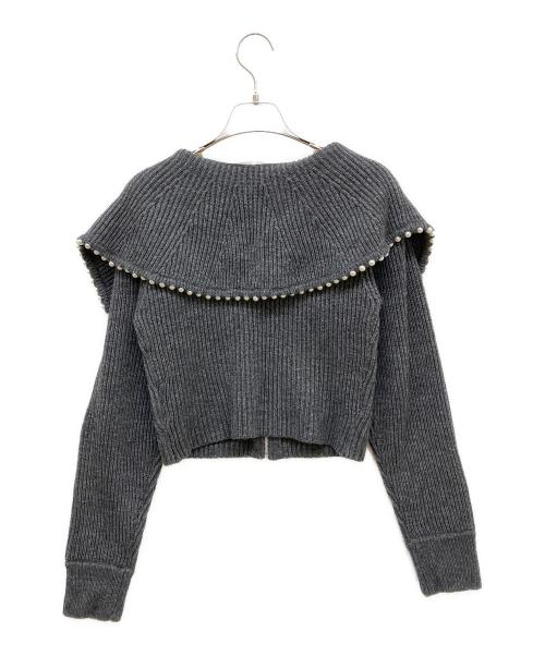 CELFORD（セルフォード）CELFORD (セルフォード) ジップパールカーディガン グレー サイズ:Fの古着・服飾アイテム